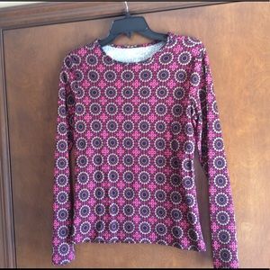 Kim Rogers Pink/Green Geometric Designs Top